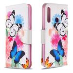 For Huawei P40 Lite E / Y7P Colored Drawing Pattern Horizontal Flip Leather Case with Holder & Card Slots & Wallet(Butterfly)