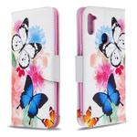 For Galaxy A11 Colored Drawing Pattern Horizontal Flip Leather Case with Holder & Card Slots & Wallet(Butterfly)