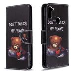 For Galaxy A11 Colored Drawing Pattern Horizontal Flip Leather Case with Holder & Card Slots & Wallet(Bear)