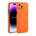 For iPhone 14 Pro Card Slot Design Shockproof TPU Phone Case(Orange)