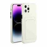 For iPhone 14 Pro Max Card Slot Design Shockproof TPU Phone Case(White)