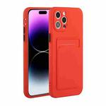 For iPhone 14 Pro Max Card Slot Design Shockproof TPU Phone Case(Red)