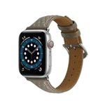 Rhombus Genuine Leather Watch Band For Apple Watch Ultra 49mm / Series 8&7 45mm / SE 2&6&SE&5&4 44mm / 3&2&1 42mm(Grey)