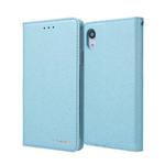 For iPhone XR CMai2 Silk Texture Horizontal Flip Leather Case with Holder & Card Slots & Photo Frame & Wallet(Mint Green)