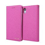 For iPhone XR CMai2 Silk Texture Horizontal Flip Leather Case with Holder & Card Slots & Photo Frame & Wallet(Rose Red)