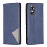 For OPPO A17 Prismatic Invisible Magnetic Leather Phone Case(Blue)