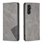 For Samsung Galaxy A14 5G Prismatic Invisible Magnetic Leather Phone Case(Grey)