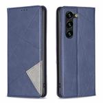 For Samsung Galaxy S23+ 5G Prismatic Invisible Magnetic Leather Phone Case(Blue)