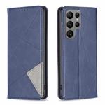For Samsung Galaxy S23 Ultra 5G Prismatic Invisible Magnetic Leather Phone Case(Blue)