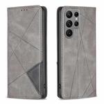For Samsung Galaxy S23 Ultra 5G Prismatic Invisible Magnetic Leather Phone Case(Grey)