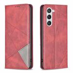 For Samsung Galaxy S23 5G Prismatic Invisible Magnetic Leather Phone Case(Red)