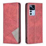 For Xiaomi 12T / 12T Pro / Redmi K50 Ultra Prismatic Invisible Magnetic Leather Phone Case(Red)