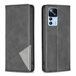 For Xiaomi 12T / 12T Pro / Redmi K50 Ultra Prismatic Invisible Magnetic Leather Phone Case(Black)
