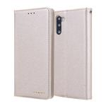 For Galaxy Note 10+ CMai2 Silk Texture Horizontal Flip Leather Case with Holder & Card Slots & Photo Frame & Wallet(Light Gold)