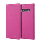 For Galaxy S10+ CMai2 Silk Texture Horizontal Flip Leather Case with Holder & Card Slots & Photo Frame & Wallet(Rose Red)