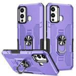 For Infinix Hot 12 Play Ring Holder Armor Hybrid Phone Case(Purple)