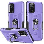 For Xiaomi Poco X4 Pro 5G Ring Holder Armor Hybrid Phone Case(Purple)