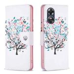 For OPPO A17 Drawing Pattern Leather Phone Case(Tree)