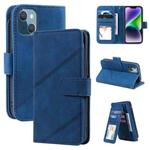 For iPhone 14 Skin Feel Multi-card Wallet Leather Phone Case(Blue)