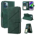 For iPhone 14 Plus Skin Feel Multi-card Wallet Leather Phone Case(Green)