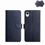 For Samsung Galaxy A23 5G JP Version Genuine Leather Fingerprint-proof Flip Phone Case(Blue)