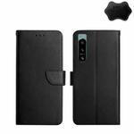 For Sony Xperia 5 IV Genuine Leather Fingerprint-proof Flip Phone Case(Black)