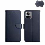 For Motorola Edge 30 Ultra/Moto X30 Pro Genuine Leather Fingerprint-proof Flip Phone Case(Blue)