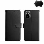 For Xiaomi Poco M5s Genuine Leather Fingerprint-proof Flip Phone Case(Black)