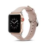 For Apple Watch 5/4 44mm & 3/2/1 42mm Thin Leather Watch Band(Pink)