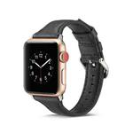 For Apple Watch 5/4 40mm & 3/2/1 38mm Thin Leather Watch Band(Black)