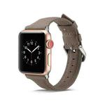 For Apple Watch 5/4 40mm & 3/2/1 38mm Thin Leather Watch Band(Grey)
