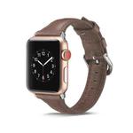 For Apple Watch 5/4 40mm & 3/2/1 38mm Thin Leather Watch Band(Coffee)