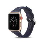 For Apple Watch 5/4 40mm & 3/2/1 38mm Thin Leather Watch Band(Blue)