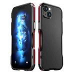 For iPhone 14 Sharp Edge Magnetic Shockproof Metal Frame Phone Case(Black Red)