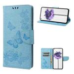 For Nothing Phone 1 Butterfly Embossed Horizontal Flip Leather Phone Case(Blue)
