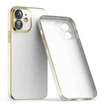For iPhone 12 Lens Protector Ultra-thin Electroplated PC Phone Case(White)