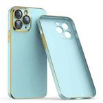 For iPhone 11 Pro Max Lens Protector Ultra-thin Electroplated PC Phone Case(Light Blue)