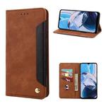 For Motorola Moto E22 / E22i Skin Feel Splicing Leather Phone Case(Brown)