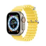 DUX DUCIS Sea Wave Silicone Watch Band For Apple Watch Series 8&7 45mm / SE 2&6&SE&5&4 44mm / 3&2&1 42mm(Yellow)