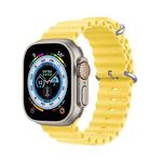 DUX DUCIS Sea Wave Silicone Watch Band For Apple Watch Series 8&7 41mm / SE 2&6&SE&5&4 40mm / 3&2&1 38mm(Yellow)