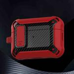 For AirPods Pro 2 Bumblebee Carbon Fiber Earphone Protective Case(Red Black)