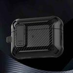 For AirPods Pro 2 Bumblebee Carbon Fiber Earphone Protective Case(Black)