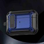 For AirPods Pro 2 Bumblebee Carbon Fiber Earphone Protective Case(Black Blue)