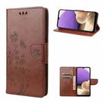 For Samsung Galaxy A23e / A23s Butterfly Flower Pattern Flip Leather Phone Case(Brown)
