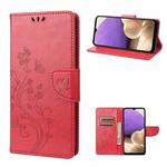For Samsung Galaxy A23e / A23s Butterfly Flower Pattern Flip Leather Phone Case(Red)