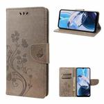 For Motorola Moto E22 / E22i Butterfly Flower Pattern Flip Leather Phone Case(Grey)
