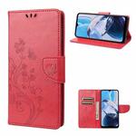 For Motorola Moto E22 / E22i Butterfly Flower Pattern Flip Leather Phone Case(Red)