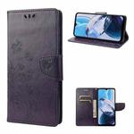 For Motorola Moto E22 / E22i Butterfly Flower Pattern Flip Leather Phone Case(Dark Purple)