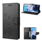 For Motorola Moto E22 / E22i Butterfly Flower Pattern Flip Leather Phone Case(Black)