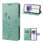 For Nothing Phone 1 Butterfly Flower Pattern Flip Leather Phone Case(Green)